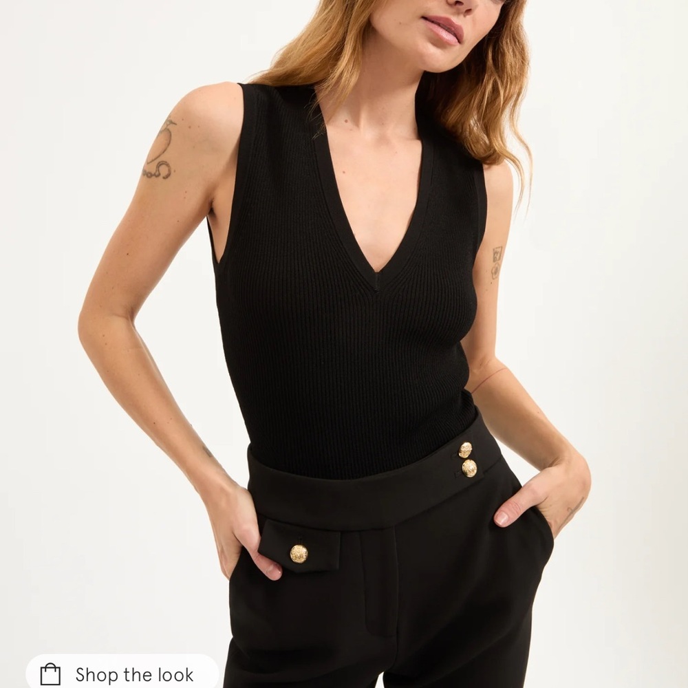 Veronica Beard Sid Knit Black Tanktop